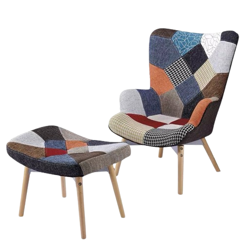 Colorful Harmony Chair and Ottoman